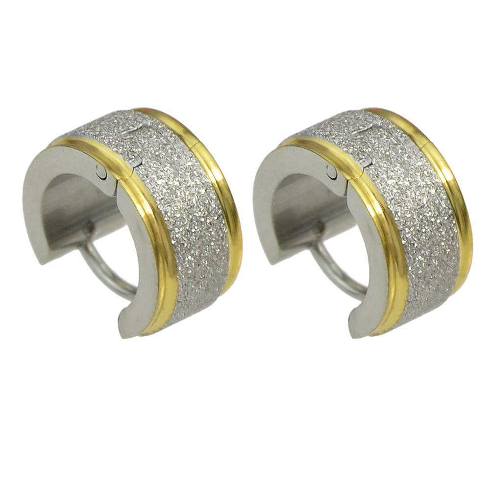 

Cute Round Geometric Hoop Earrings, Gold