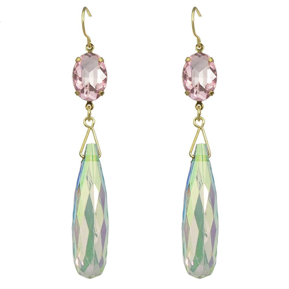 

Colorful Acrylic Water Drop Hanging Earrings, Gold