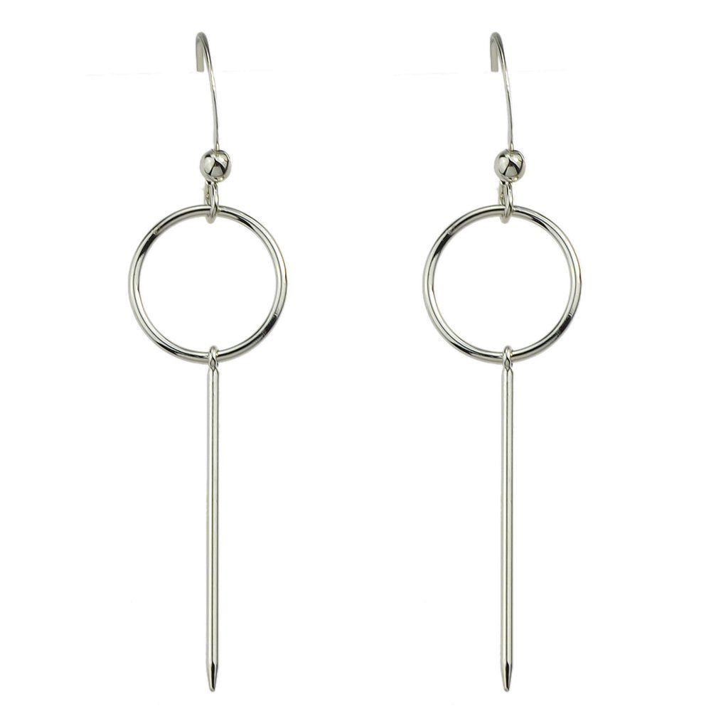 

Minimalist Style Metal Geometric Earrings, Silver
