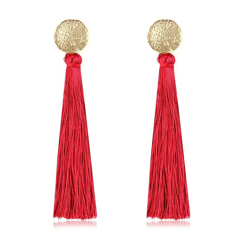 

Fashion Jewelry Vintage Ethnic Elegant Statement Tassel Earings For Women Gift, Fire engine red