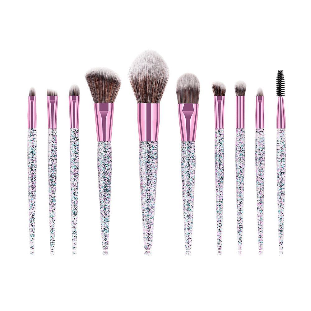 

Eye Shadow Brightens with Quicksand Make Up Brush 10pcs, Silver