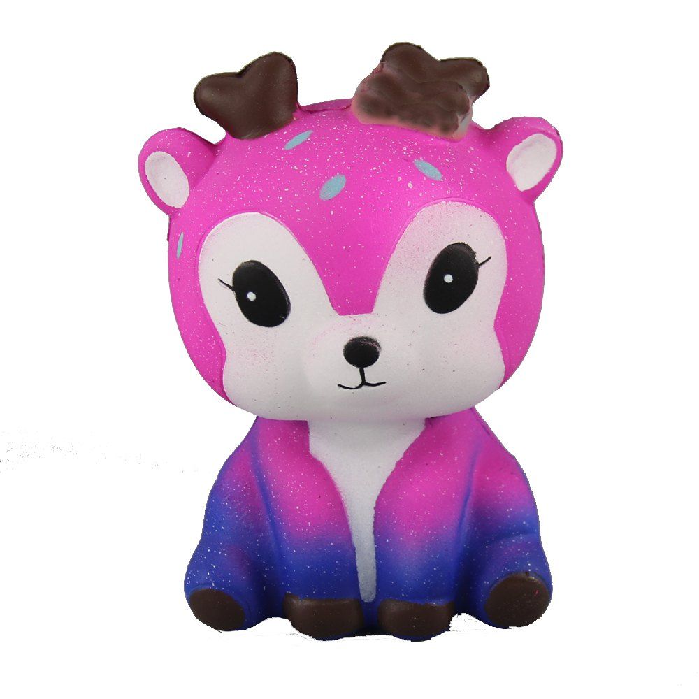 

Jumbo Squishy Pink Starry Deer Toys, Tyrian purple