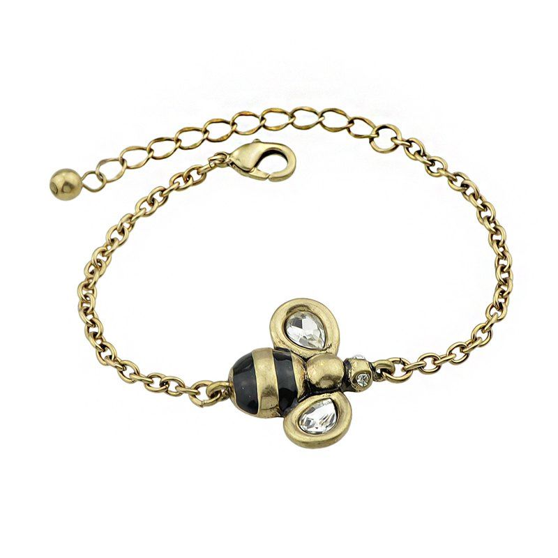 

Gold-color Chain with Bee Charm Bracelet