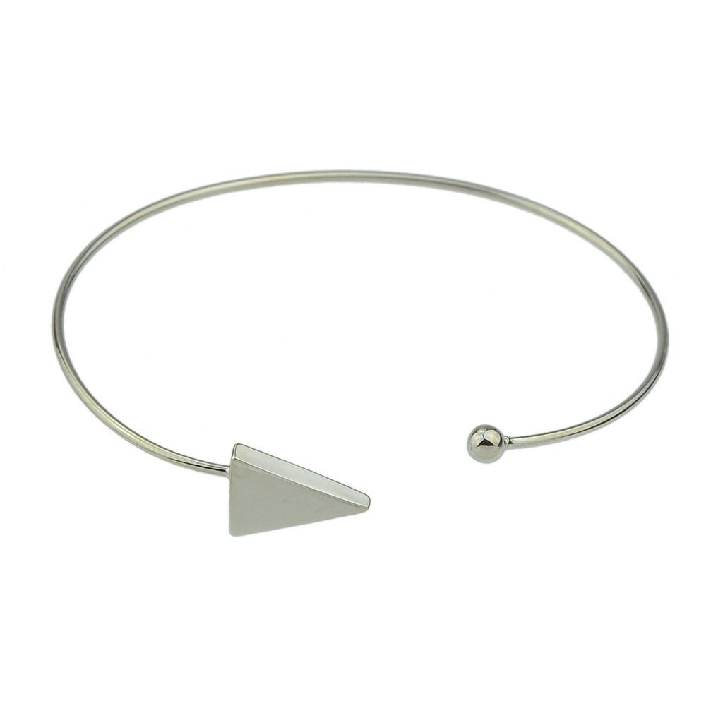 

Minimalist Style Geometric Triangle Cuff Bangles, Silver