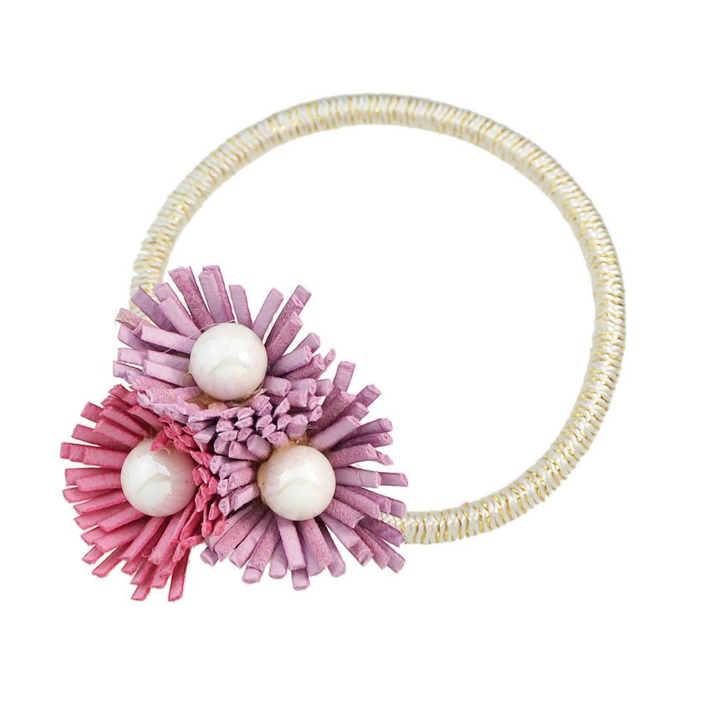 

Pinkycolor Flower Shape Bead Elastic Hairband, Mauve