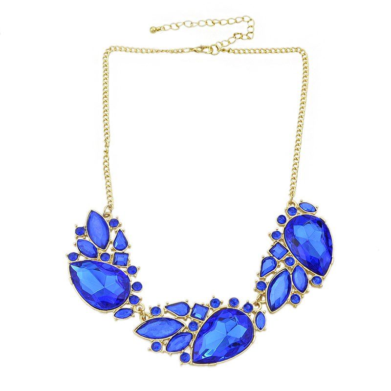 

Irregular Multi Cut Gemstone Necklaces for Women, Blue