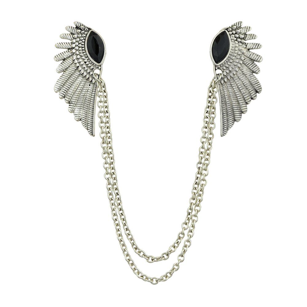 

Rhinestone Angel Wing Brooch for Women, Silver