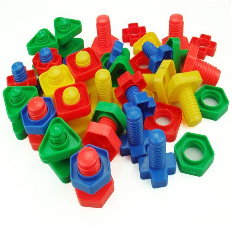 

Screw Building Blocks Plastic Insert Nut Shape Toy 30PCS, Multi