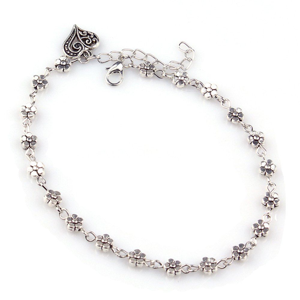 

Fashion Silver Hollowed Out Peach Heart Chain Hand Chain Woman