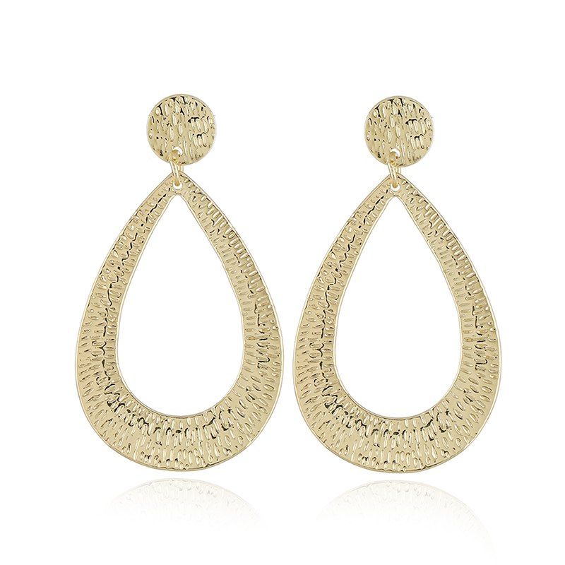 

Exaggerated Big Earrings Drop Hollow Leopard Print Metal Earrings Female, Gold