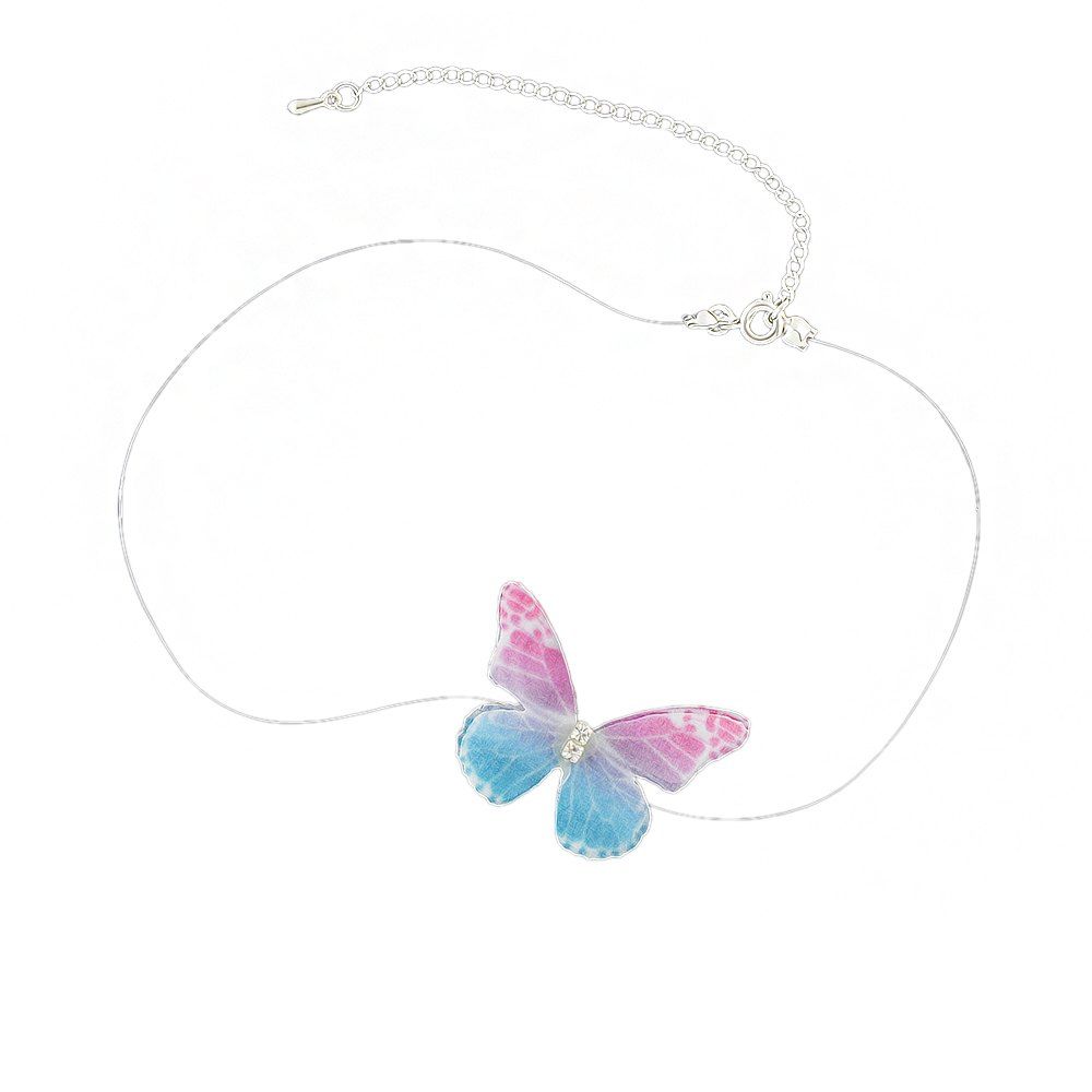 

Colorful Yarn Insect Butterfly Necklace Women Accessory, Multi