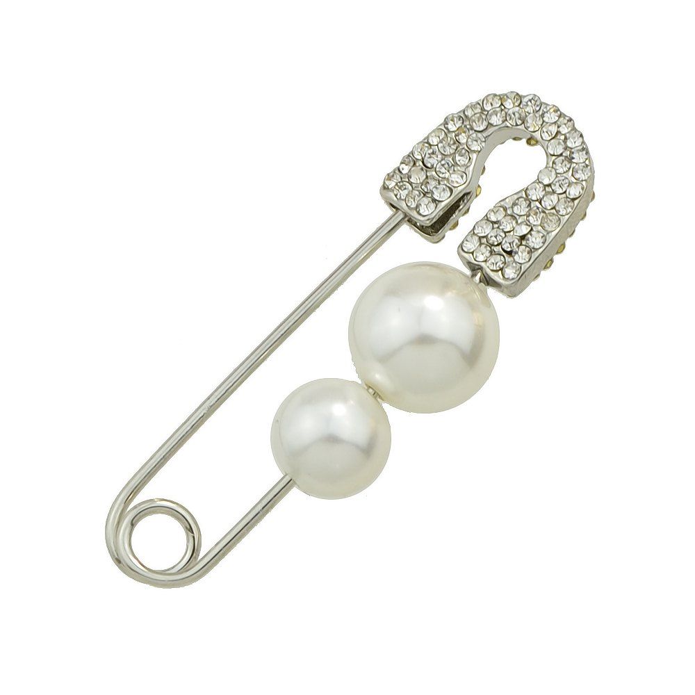 

1pcs Silver Color with Rhinestone Pin Shape Hoop Earring
