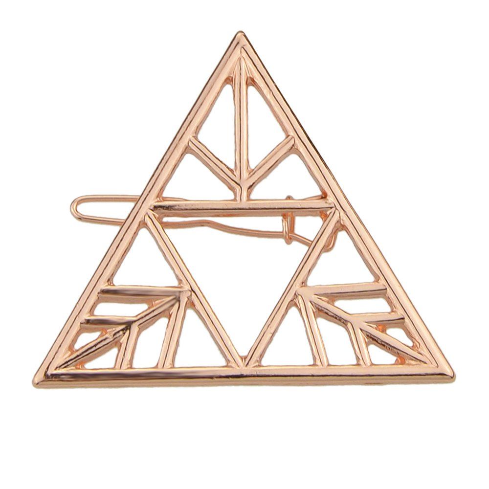 

Hollow-out Triangle Geometric Hairpin for Women, Brown sugar