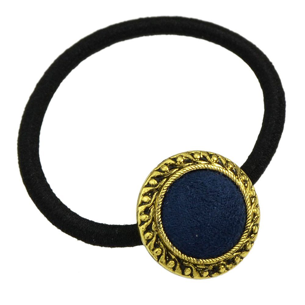 

Elastic HairBand with Colorful Beads Decoration, Lapis blue
