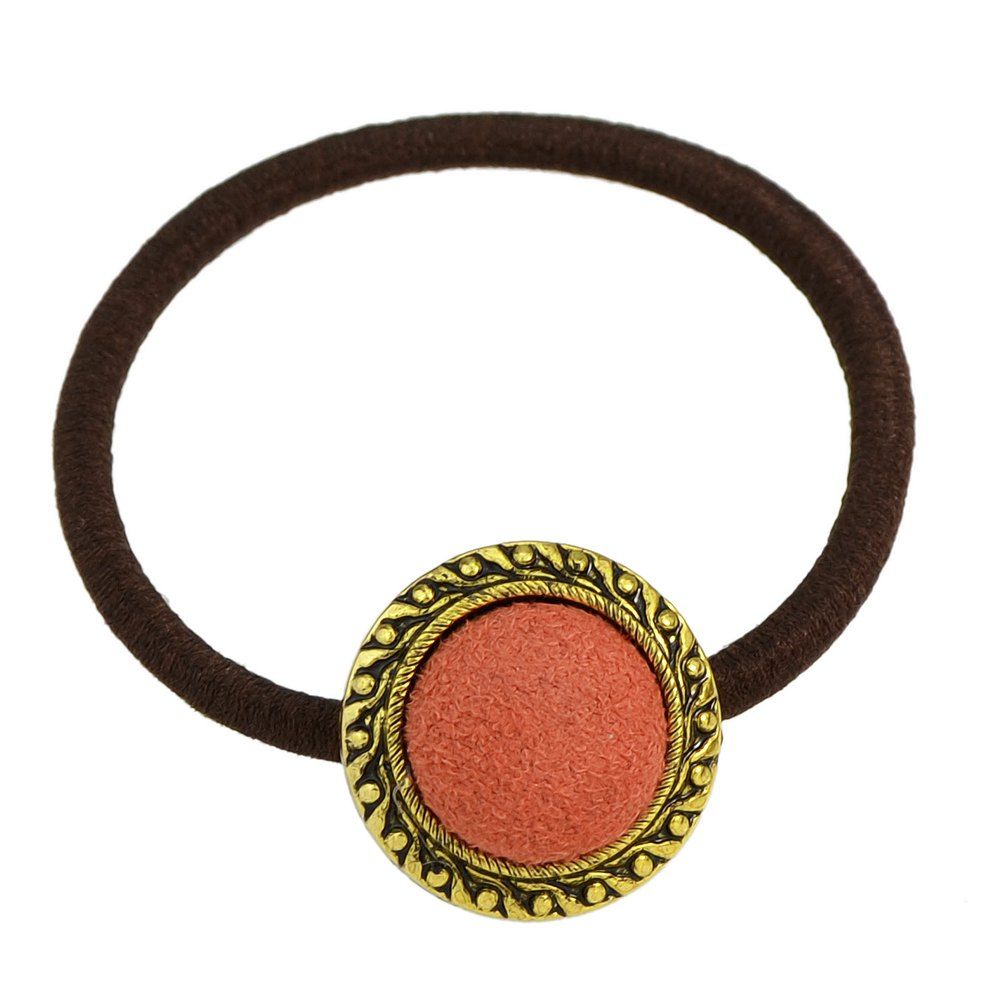 

Elastic HairBand with Colorful Beads Decoration, Pumpkin orange