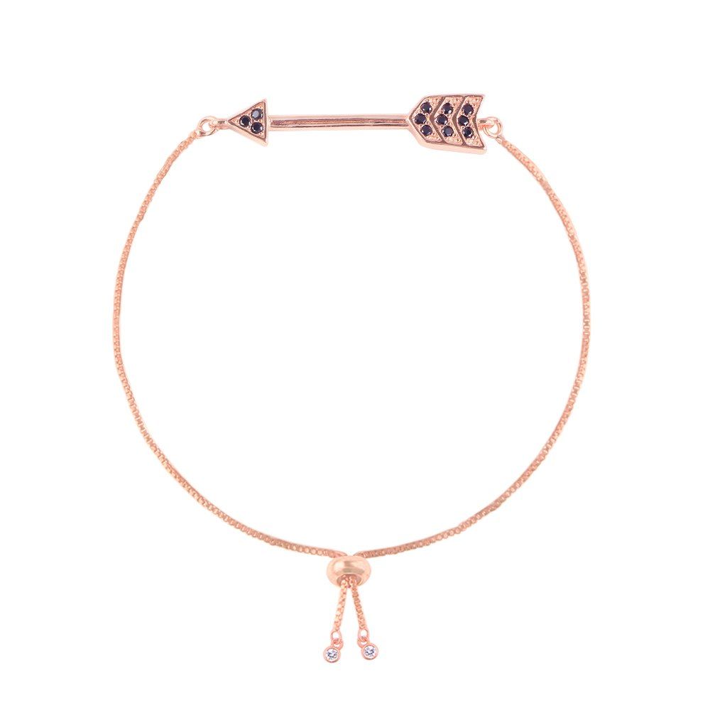 

Minimalist Style Creative Arrow Micro-Inlaid Copper Zircon Bracelet, Rose gold