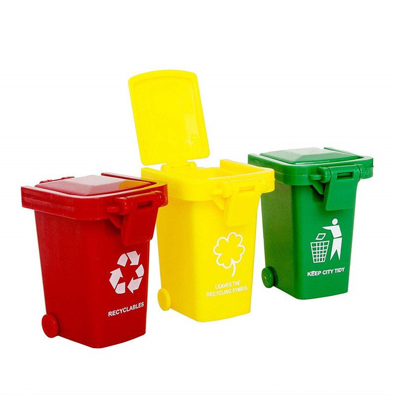 

Kids Push Toy Vehicles Garbage Truck's Trash Cans 3PCS, Multi