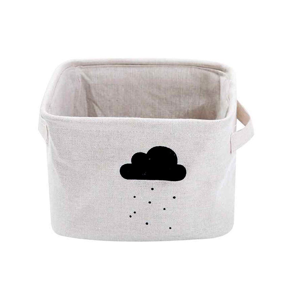

Cotton Linen Simple Household Sundries Foldable Bedroom Storage Basket, Multi-c