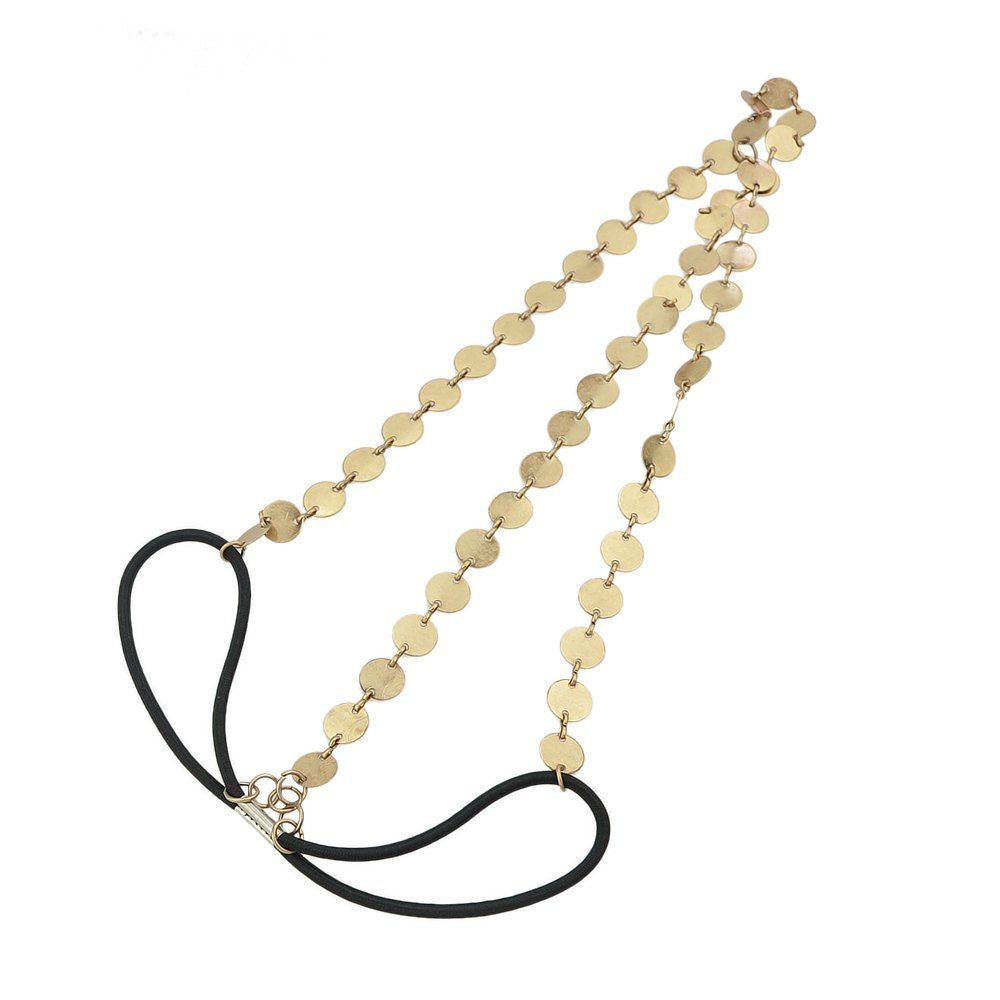 

Round Piece Elastic Hair Chain for Women, Gold