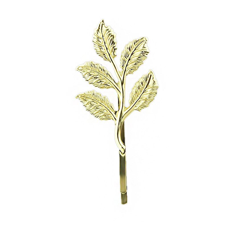 

Minimalist Gold-color Leaf Hairpin for Women