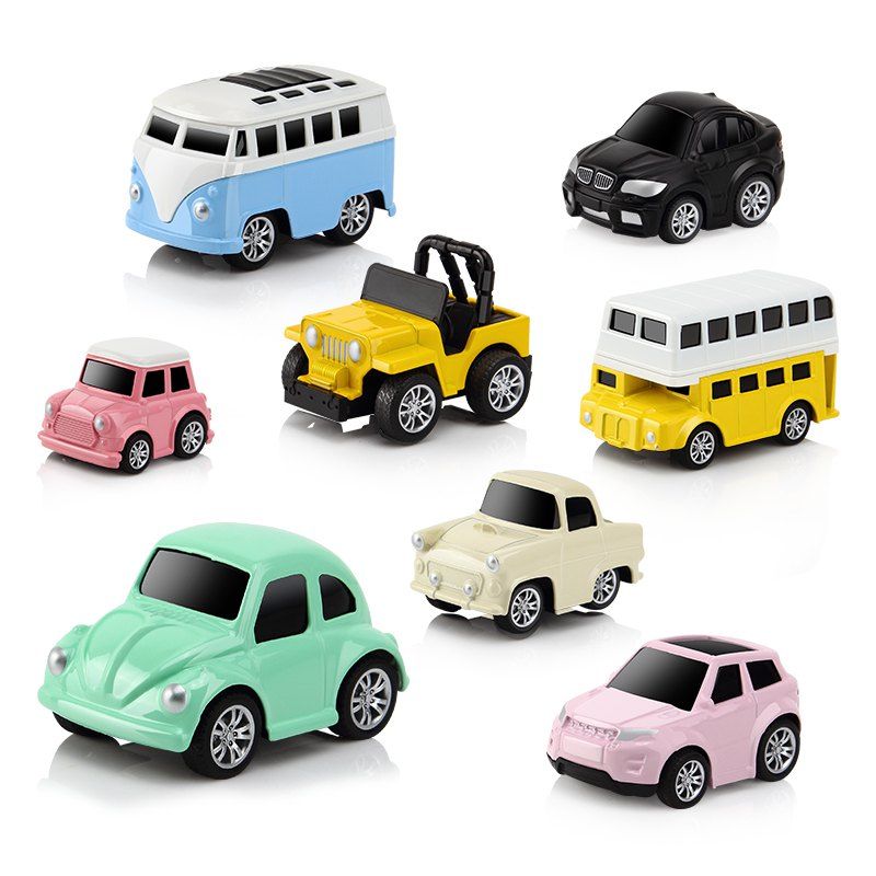 

1:32 Alloy Pull Back Diecast Toy Vehicles Model Small Mini Car 8pcs, Multi-a