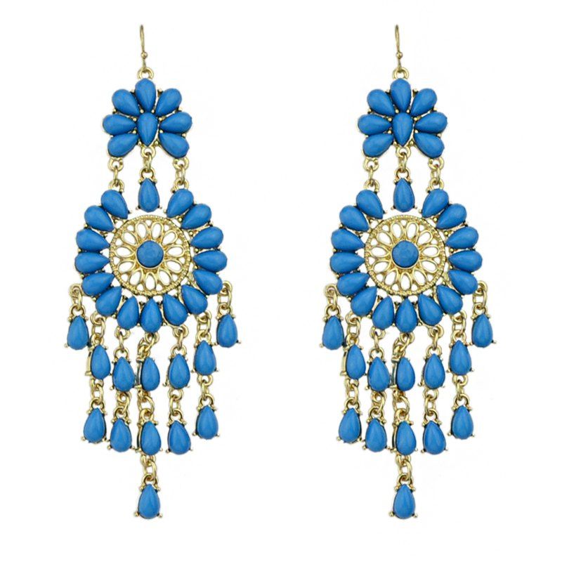 

FashionStone Water Drop Beaded Earrings, Blue ivy