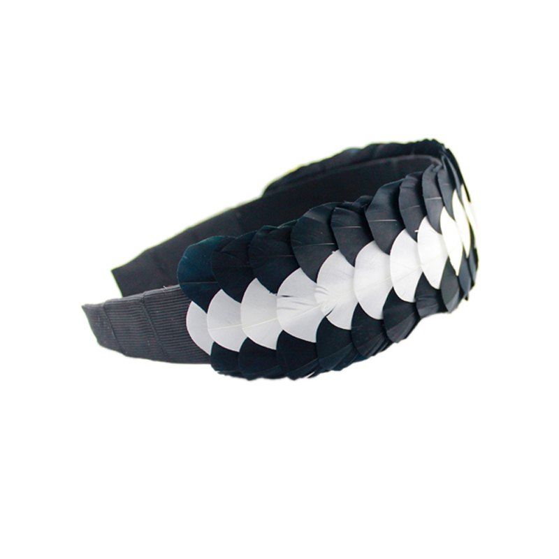 

Individual Exaggerate Patchwork Feather Hairband, White