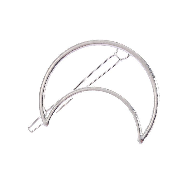 

New Moon Round Fringe Hair Clip, White