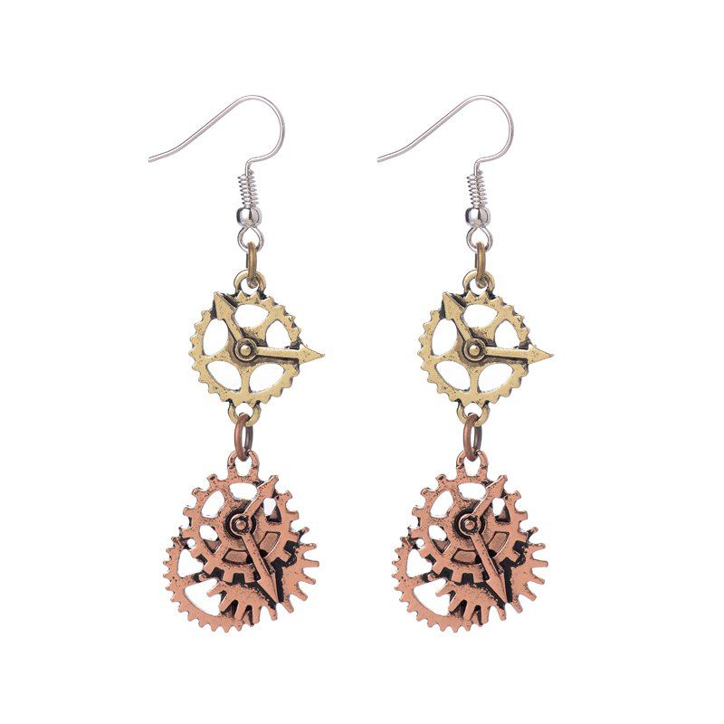 

Personalized Manual Watch Needle Gear Earrings, Rose gold