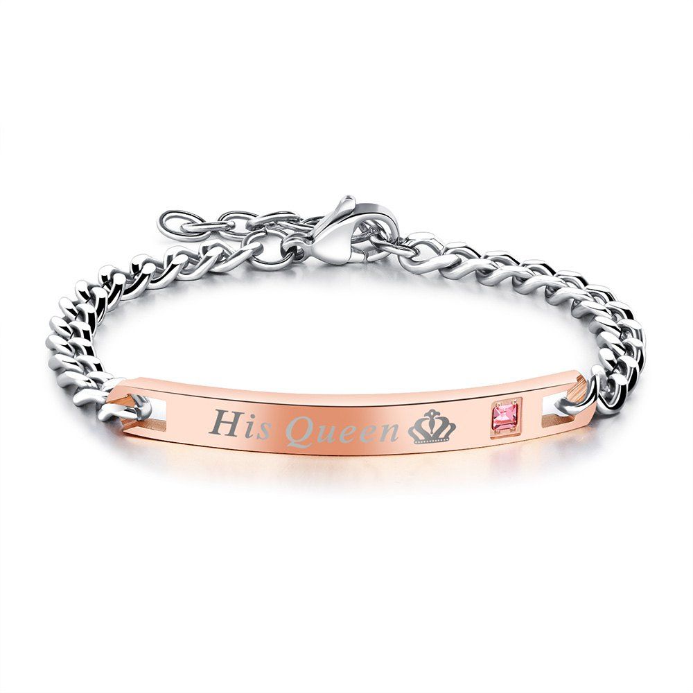 

Titanium Steel Couple Bracelet Unisex, Rose gold