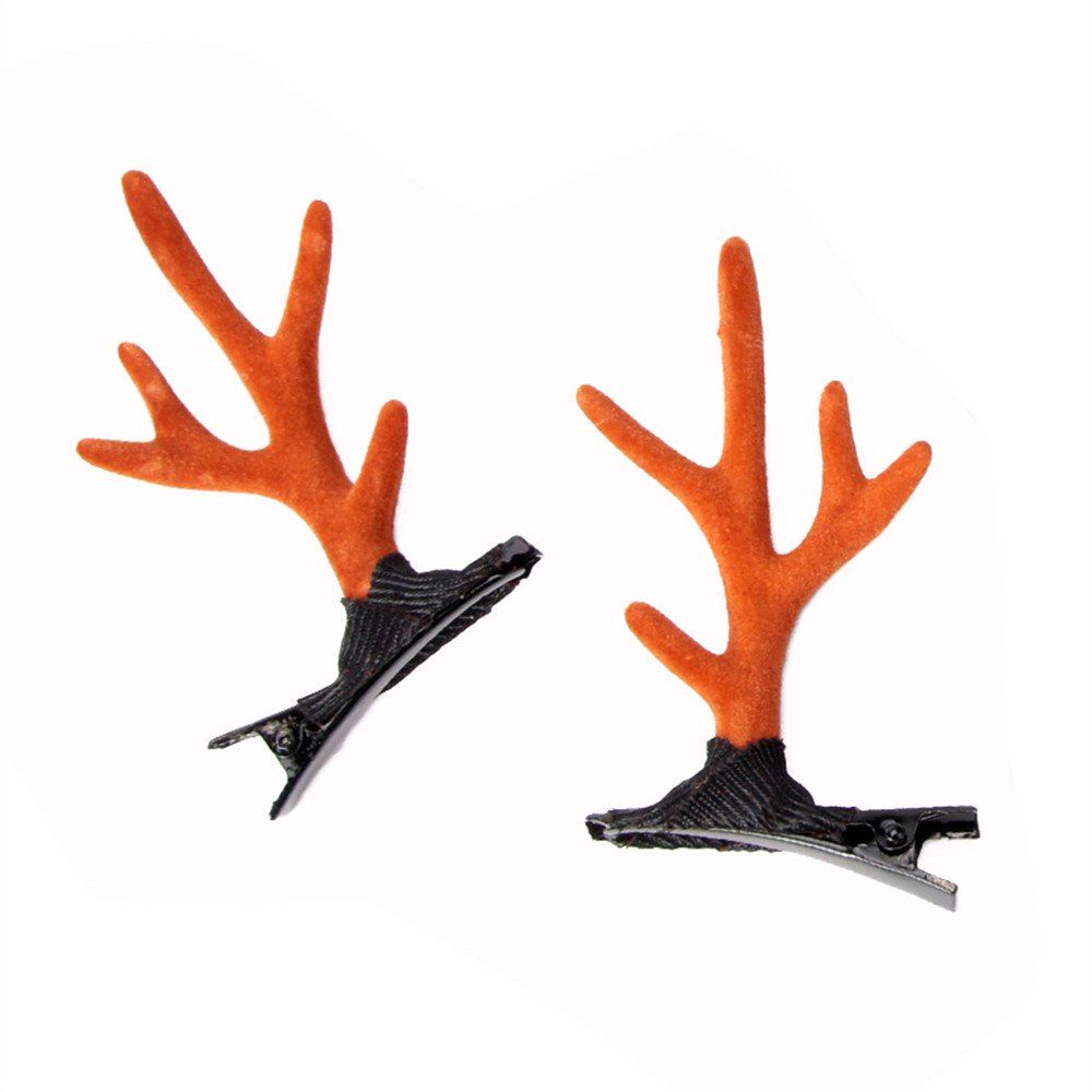 

Children's Solid Color Cute Antler Jewelry Fashion Hairclip, Light brown