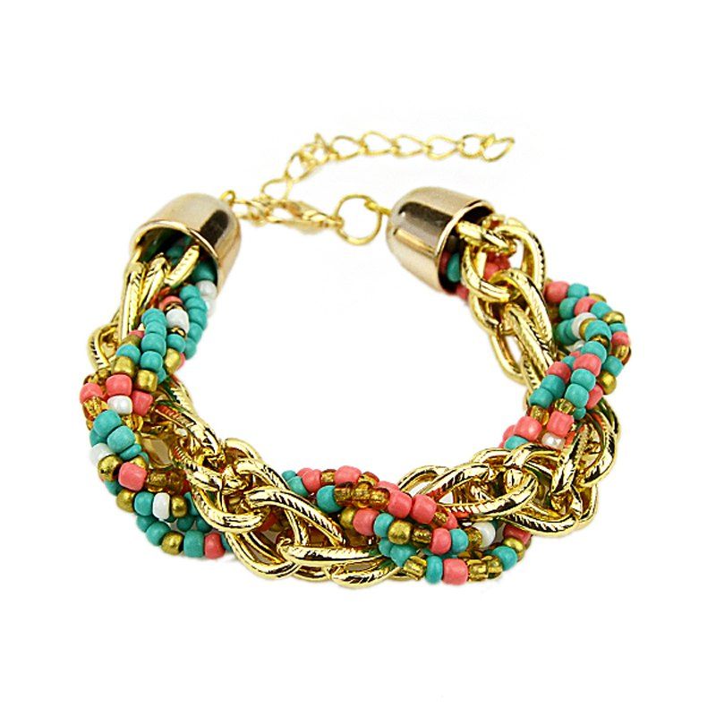 

Colorful Beads Chain Bracelet for Women, Multi