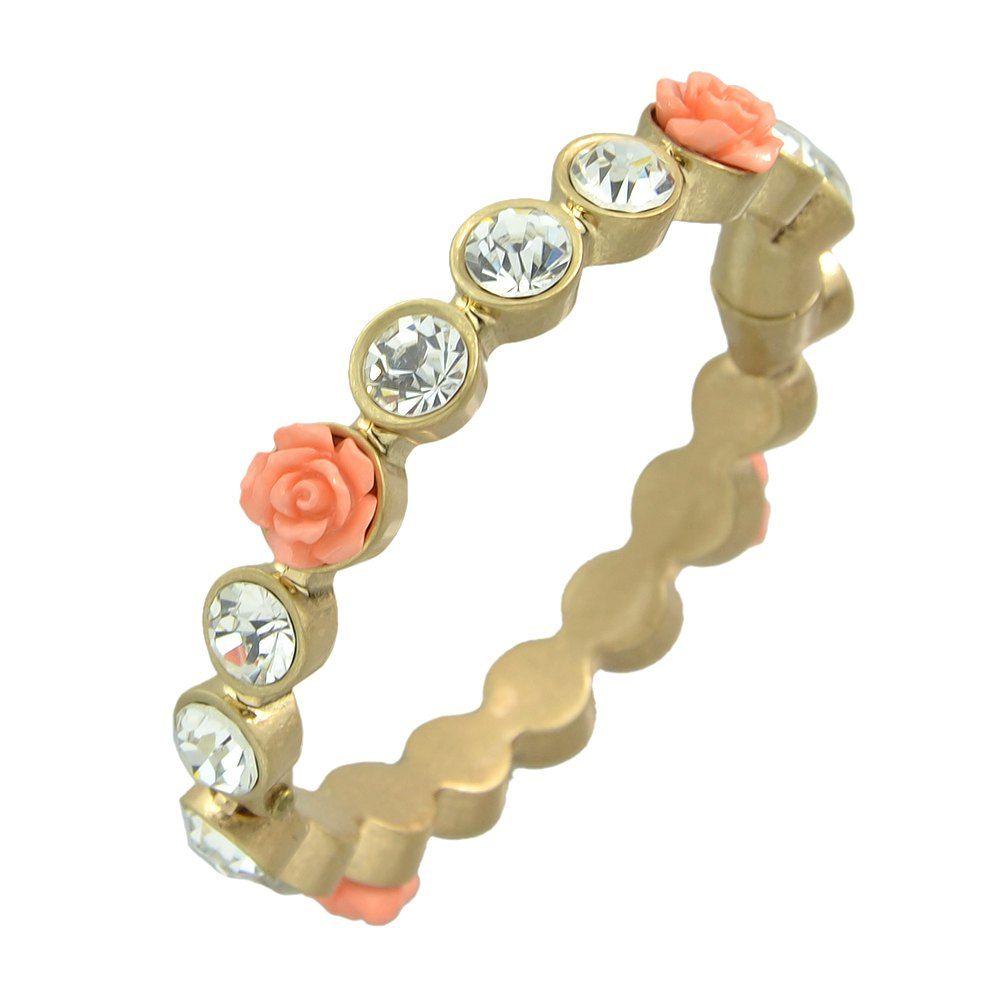 

Beautiful Flower Rhinestone Bracelet for Women, Gold
