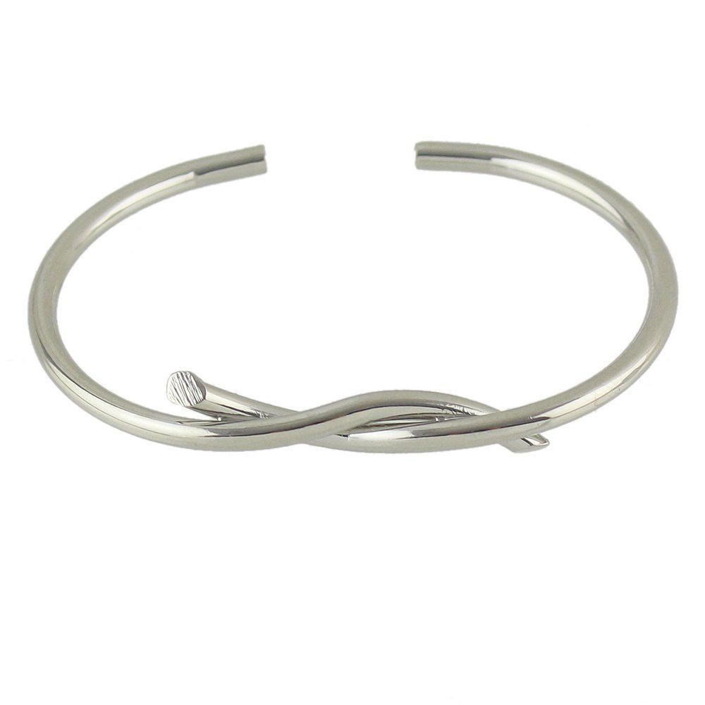 

Individual Simple Silver Color Cuff Bangle