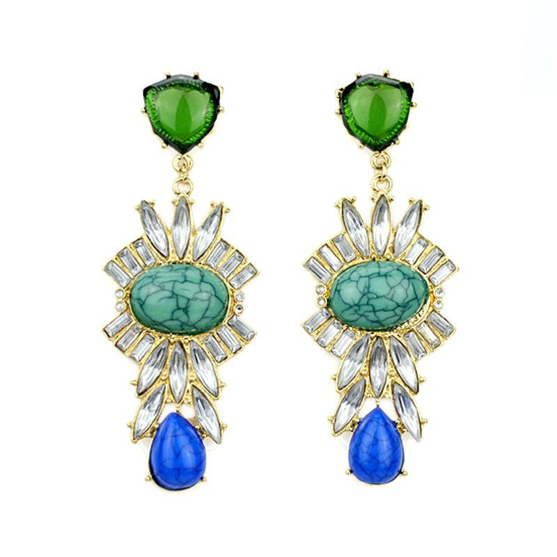 

Fashion Gemstone Pendant Earrings for Women, Lime green