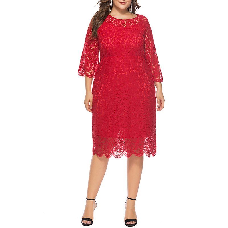 Ruby Red Color Dress