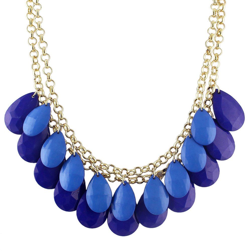 [45 OFF] Metal Double Chain Water Drop Pendant Necklace Rosegal