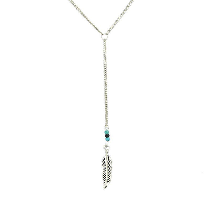 

Leaf Shape Fashion Metal Chain Necklace for Women, Silver