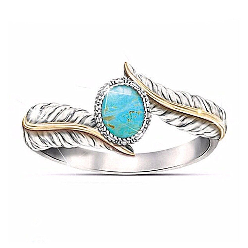 

Magnificent Women Jewelry Turquoise Feather Party Ring, Medium turquoise