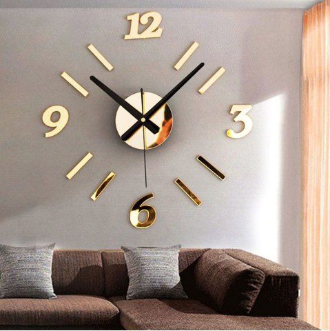 Acrylic Mirror Wall Clock Brief DIY Still Life Home Decoration Living