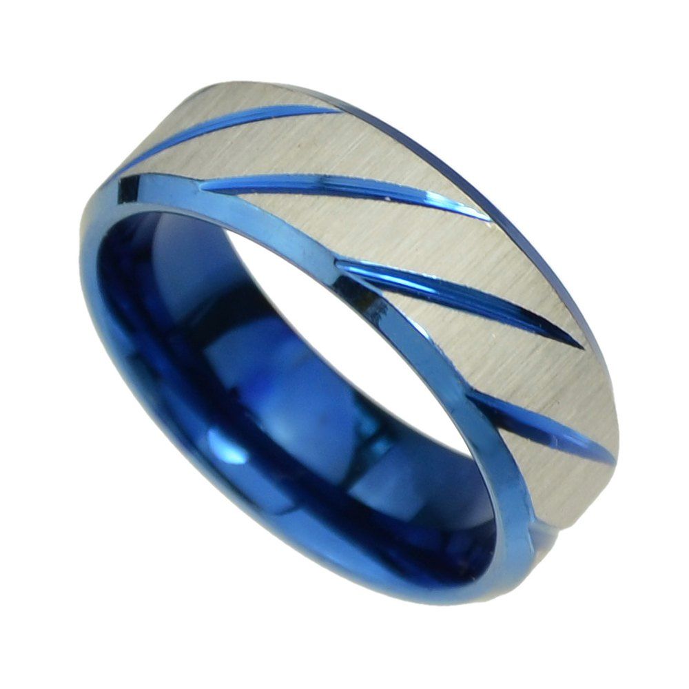 

Minimalist Frosted Wide Finger Ring for Women, Blue