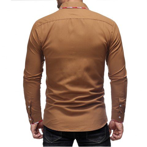 camisa camel hombre