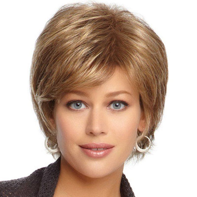 [33% OFF] Fluffy Slim Face Slight Curl Short Wig | Rosegal