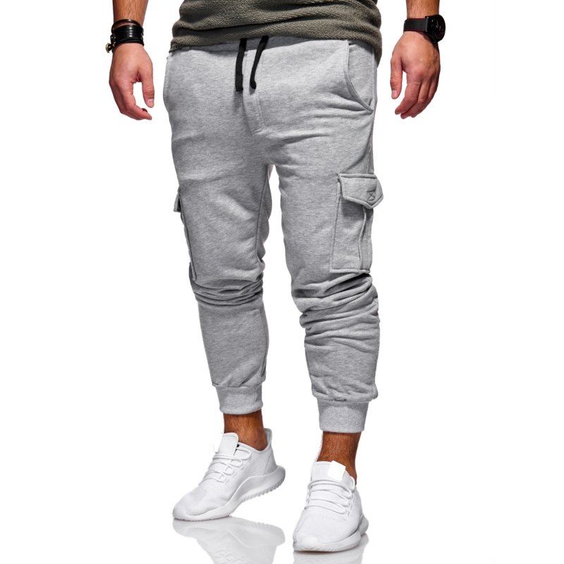 

Men's Fashion Casual Slim Trousers, Light gray