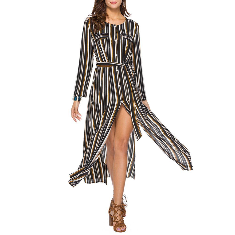 chiffon maxi shirt dress
