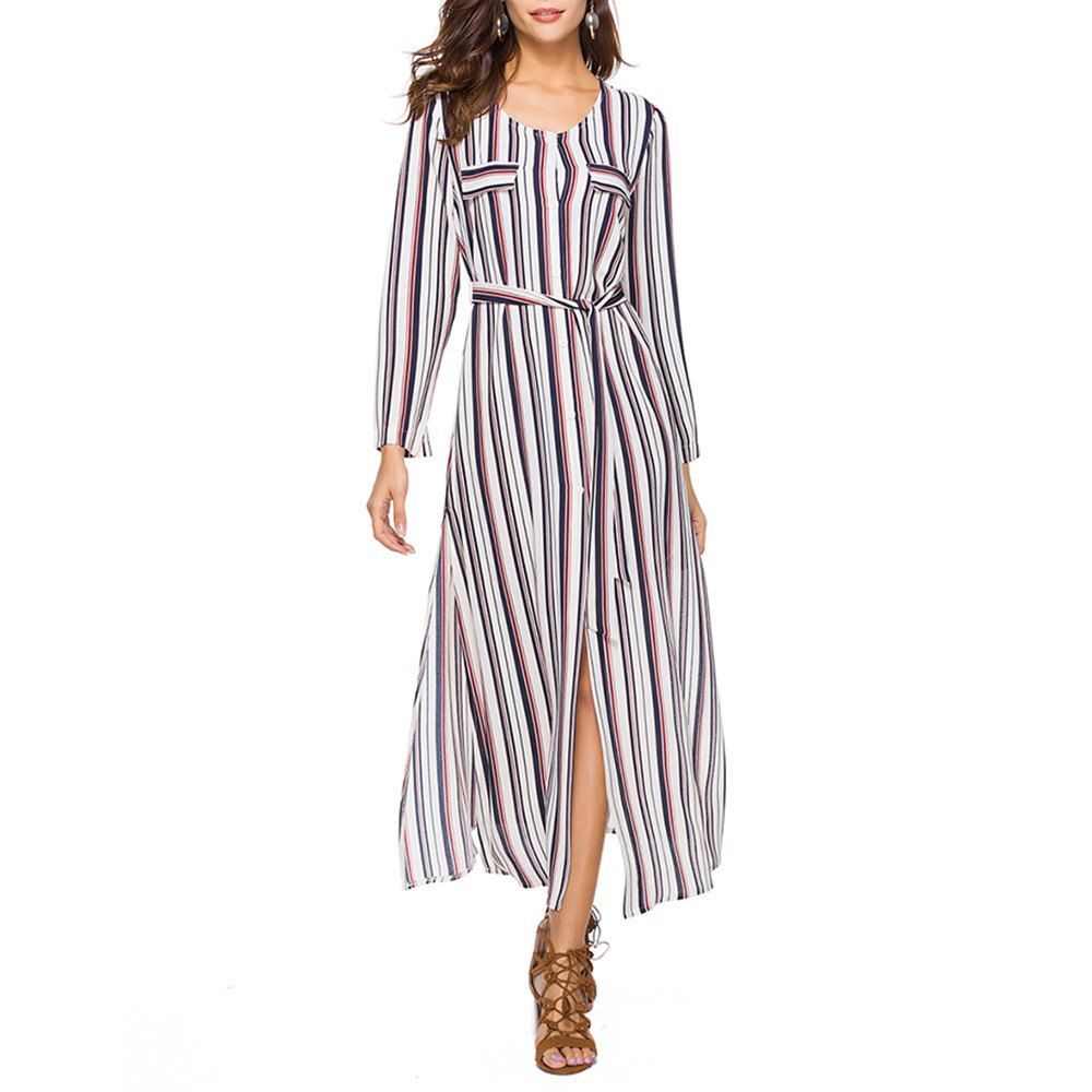 chiffon maxi shirt dress