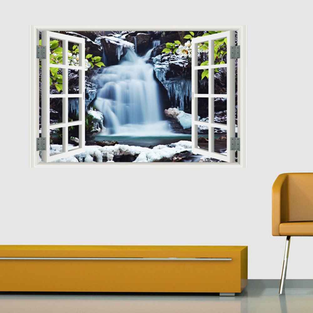 

3D Wall Sticker Lake Landscape Modern Window Home Decor, Blue