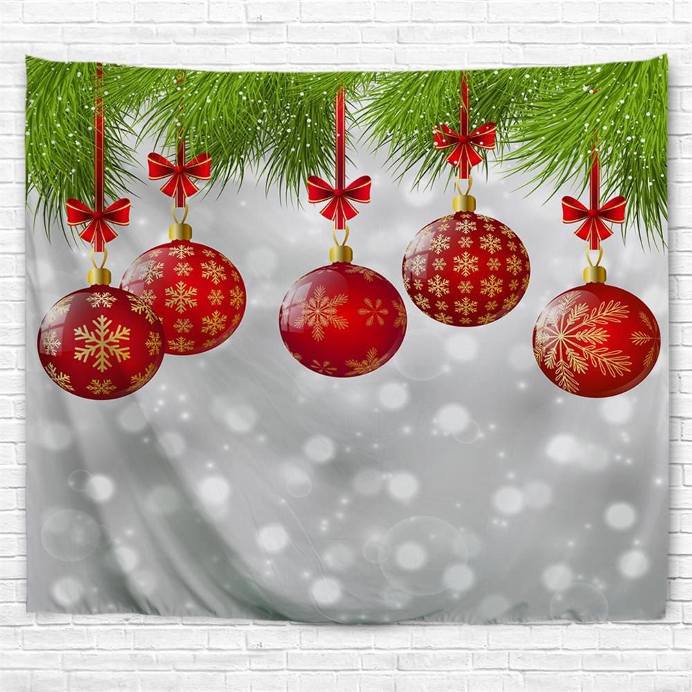 

Red Christmas Ball 3D Printing Home Wall Hanging Tapestry for Decoration, Multi