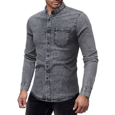 camisa vaquera gris hombre