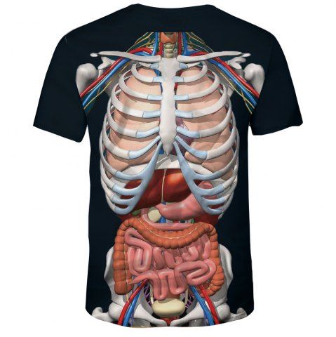 

Summer Fashion Human Skeleton 3D Printing Men's Short-sleeved T-shirt, Dark slate blue